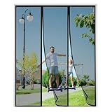 Lamellenvorhang Fliegengitter Insektenschutzvorhang, 240x250cm Schwarz Easy Install Magnet Vorhang Fliegenvorhang Moskitonetz Insektenschutz Türvorhang