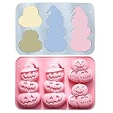 3D-Kürbis-Silikonform-2 Pack-Backschale mit Packung | Kreative Küchenwerkzeuge für das Herbstfestival, Süßigkeiten, Brownie, Kekse, Donut, Torte, Käsekuchen, Pudding, Harzhandwerk, Seifenbar, H