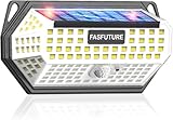 FASFUTURE Solar-LED-Außenstrahler 【148 LED】 3 Modi, Solar-LED-Licht für den Außenbereich mit Bewegungssensor, Solarlampe für den Außenbereich, IP65 wasserdicht, Solarlicht für den Garten (【2 Stück】)