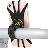 VUP Fahrrad Handyhalterung, Universal 360° Drehbarer Silikon Handyhalter Fahrradlenker Motorrad für 4.0 bis 6.5 Zoll Smartphones Schwarz