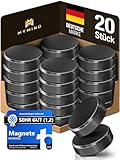 MYMIND® Magnete für Magnettafel [EXTRA STARK] - 20x Starke Magnete für Whiteboard, Pinnwand & Kühlschrank - Kleine Magnete schwarz - Magnete Kühlschrank kein zerkratzen - Tafel Magnet klein 18x5mm
