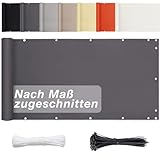 Sichtschutz Balkon Polyester 80cm x 600cm- Balkonumspannung Meterware 100% PrivatsphäRe. Terrasse Aus Polyester, für den Gartenzaun oder Balkon - Anthrazit
