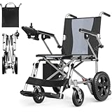 ZIIVIE VS Elektrorollstuhl Faltbar Leicht, Elektrischer Rollstuhl Schmal für Wohnung, Rollstuhl mit 20km Reichweite un 130kg Tragkraft,Leichter Elektrischer Rollstuhl, Elektromobil für Senioren (12Ah)