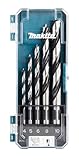Makita D-72861 Holzbohrer-Set 5-teilig in Aufbewahrungsbox, Holzspiralbohrer für Weich- und Hartholz, Ø 4-10 mm, Rundschaft