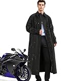 Langer Regenmantel - Langer Regenponcho Für Männer,Leicht Atmungsaktiv Winddichter Poncho für Rucksackreisen Wintercamping