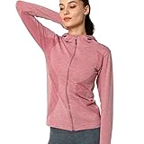 Yvette Damen Laufjacke Sportjacke Langarm Trainingsjacke Sweatjacke Für Yoga Fitness Laufen,Pink,XL