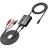 PROZOR Cinch zu Optisch Konverter Analog Digital Audio Wandler Mit Cinch 1.1 m/Optisch 1 m für Plattenspieler, CD-Player, Barlautsprecher