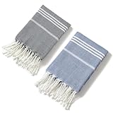 flintronic 2PCS Strandhandtuch, 180 x 80 cm Microfaser Handtücher, Badetuch groß, Sandfrei Badetuch, Saugfähig und Schnell Trocknende Strandtuch für Schwimmen Strand Reise Sauna, Königsblau + Grau