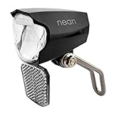 nean LED Dynamo Fahrradlicht mit Lichtautomatik und Standlicht, Fahrradlampe, Fahrrad Frontlicht, Fahrradleuchte vorne, Scheinwerfer mit StVZO Zulassung, 30 LUX, schwarz