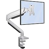 Ergear Monitor Halterung für 13-32 Zoll LCD LED Bildschirm, Gasdruckfeder Monitorhalterung mit Vesa 75&100, 360° Drehbar Bildschirmhalterung aus Aluminium, Silber