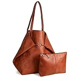 YLYYHH Große Handtasche Damen, Leder Tote Bag, Hobo-Taschen Schultertasche, Geldbörsen FÜR Frauen, Veganes Shopper Tasche, Braun