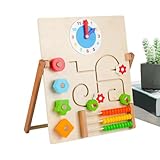 Holz-Aktivitätenbrett: Lernspielzeug mit Uhr für Kinder, sensorisches Spielzeug für Kleinkinder | Labyrinth, Vorschulreise, Lernspiel kreati