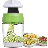 Küchenhobel mit 3 Klingen, Handgehaltener Zwiebelschneider, Gemüseschneider, Spiralschneider, Gemüsehobel für Karotten, Gurken, Veggetti, 5-in-1-einstellbarer Hobel,