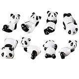 8 Stück Stäbchen Halter, Niedliche Essstäbchen-Ablage in Panda-Form, Keramik stäbchen Halter, Geeignet für Küchen- und Tischdekoration(Schwarz und Weiß)