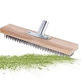 Drahtbesenbürste, Stahlbesen Unkraut Aus Edelstahl, Drahtbesenbürste Zur Moosentfernung,Drahtbesen Ohne Stiel,Metallbesen Gartenbesen Für Reinigung Von Gartenmoos,Unkraut,Flecken