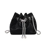 TOFBS CrossBody Bag Damen Glitzer Pailletten Strassstein Clutch Klein Handtasche Umhängetasche Tasche Abendtasche für Hochzeit Abendparty Party Feiertage Schwarz