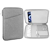 MoKo 9-11 Zoll Tablet Sleeve Tasche, Passend für 11inch iPad Air M3, iPad A16 2025, Pro 11 M4, iPad 10/9/8/7th, Galaxy Tab S9/S8/A8/A7, Schutztasche mit Tasche, Hell Grau