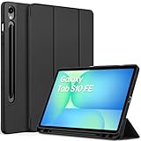 EasyAcc Hülle für Samsung Galaxy Tab S10 FE 10.9' 2025/ S9 FE 10.9' /S9 11 Zoll mit S Pen Halter - Ultra Dünn mit Standfunktion Slim PU Leder Schutzhülle, Schwarz