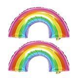 2 Stück Regenbogen-Party-Dekorationsballons, bedruckte Luftballons, Themenparty-Ballons, Regenbogen-Folienballons