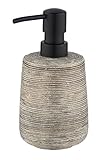 WENKO Seifenspender Mod. Fedio, nachfüllbarer Seifendosierer für Flüssigseife und Lotion aus hochwertiger Keramik mit unverwechselbarer Reliefoptik in Gold, handbemalt, Ø 8,5 x 17 cm, Füllmenge 400 ml