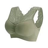 Bralette für Damen, drahtlos, volle Abdeckung, Spitze, Komfort, Spitzenbesatz, drahtlos, gepolsterter BH, nahtlos, breite Träger, Übergröße, BHs, Push-Up-Alltagsunterwäsche, bequeme kabellose