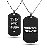 Mister Boncuk® MiliChain Premium Dog Tag kette aus Edelstahl - Herren Halskette mit Gravur - Militär kette Personalisiert