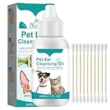 JJHXM 30ML ohrentropfen für Hunde,Hunde ohrenreiniger mit Wattestäbchen,ohrentropfen für Hunde,Haustier Ohrreiniger für Hunde und Katzen,für Hunde Katzen und Alle Anderen Tiere