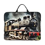 Laptoptasche mit Dampflokomotiven-Zug-Druck, für Schule, Büro, Reisen, leicht, wasserabweisend