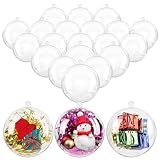 Acrylkugeln 8cm Weihnachtskugeln Transparent für Dekorationen Bemahlung Party Hochzeit 20 Stück Christbaumkugeln zum befüllen