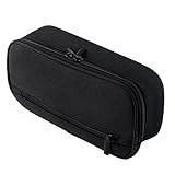 Mäppchen Etui Jungs, Schwarz Federmäppchen, Großes Stiftemäppchen Ästhetik, Große Kapazität Pencil Case, Schreibwaren Bleistifttasche mit Name Aufkleber, Mäppchen Reißverschluss für Schul Büromaterial