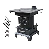 Werkstattofen Holz, Tragbarer Campingkocher, Outdoor Ofen Holzofen, Kaminofen Holzofen, Heißer Zeltofen for Grillpicknick im Freien, Wintercamping, Kochen(with 2m Smoke Pipe)