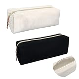 Zidoley 2Stück Mäppchen Aesthetic, Federmäppchen Erwachsene, Cord Mäppchen Federtasche Beige Federmäppchen Schwarz Schlamppermäppchen Aesthetic Pencil Case Klein Stifte Mäppchen