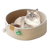 Katzenkorb Bett,Rundes Indoor Haustierbett für Kleine Katzen | Beruhigendes Kratzhaus zum Ausruhen Schlafen Winter Sommer Spielen Wohnzimmer Schlafzimmer Büro Fensterbank