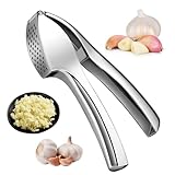 Knoblauchpresse aus Edelstahl für die Küche - Einfaches Ausdrücken von Knoblauch und Ingwer - Premium-Qualität für Zuhause, Leicht zu Reinigen