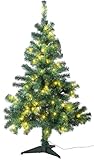 infactory Christbaum: Weihnachtsbaum mit Bodenständer, 120 cm, 250 Spitzen, 100 LEDs (Künstlicher Weihnachtsbaum, Weihnachtsbaum mit Beleuchtung, Weihnachtsbaumkerzen)