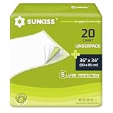 SUNKISS TrustPlus 90×85CM Krankenunterlage, Saugfähige Bettauflagen für Erwachsene und ältere Menschen, Möbelschutz, Auslaufschutz über Nacht, Geruchskontrolle, Haustier Training Auflagen, 20 Stück