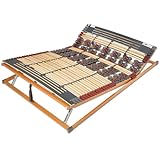 FMP | 7 Zonen Teller-Leisten Lattenrost Rhodos | Komfort | 140x200 cm | Kopf- und Fußteil verstellbar | TÜV/GS Zertifiziert | fertig montiert