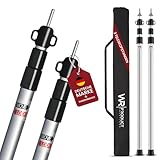 WRPS 2x Premium Teleskop-Zeltstangen aus Alu + Tasche | Stufenlos 95-230 cm verstellbar | Für Tarps, Planen & Sonnensegel | Ultraleicht (450g/Stange) & Twist-Lock-System