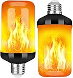 Flammen Glühbirne, E27 Lampe Flackernde Licht Effekt 4W LED Außenleuchte Flackerlicht mit 4 Modi für Haus Garten Bar Party Hochzeit Restaurant Valentinstag Deko (2 Stück (1er Pack))