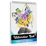 Generisch Aquarellpapier A4 Aquarellblock mit 30 Blättern, Säurefrei Watercolor Paper Kaltgepresste Spiralbindung Aquarell Skizzenbuch für Kinder Erwachsene Künstler