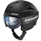 Odoland Skihelm mit Skibrille für Skifahren und Snowboard, Einstellbare Größenverstellbar, mit Ohrenschützern für Männer Frauen und Jugendliche