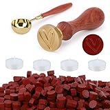 Siegelwachs-Set, 300 Stück Siegelwachs für Umschläge/Einladungen/Karten/Geschenke/Vintage-Wachsstempel (Vintage-Rot, Liebe)