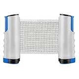Tischtennisnetz, Tischtennisnetz für Jeden Tisch, Tragbares Ping Pong Netz für Jeden Tisch, Verstellbare Länge, Perfekt für Esstisch, Bürotisch & Küchentisch, Tischtennis Zubehör für Indoor