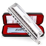 East Top Chromatische Mundharmonika C Key 10 Holes 40 Tunes Professionelle Musikinstrument für professionelle Spieler, Anfänger, Studenten, Erwachsene,als Geschenk