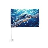 Autoflagge mit Meeresschildkröte, 30 x 45 cm, doppelseitig, Auto-Dekoration