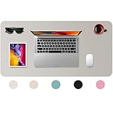 Zanfqvo Schreibtischunterlage 80x40cm - Mauspad XXL aus PU-Leder, Wasserdicht und rutschfest - Multifunktionales schreibunterlagen - tischunterlage für Büro/Home/Laptop (Grau)