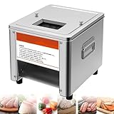 Elektrische Fleischschneidemaschine, 850 W Edelstahlklinge zum Schneiden, Würfeln, Zerkleinern von Rind, Huhn, Fisch, Gemüse, gewerbliche Küche