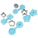 Dioche Blumen Ausstechform, 4er-Set Fondant Schokoladenformen, Silikon Backformen, Küchenutensilien mit Ausstechern für verschiedene Süßigkeiten, Pralinen und Desserts