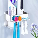 GGQ Zahnbürstenhalter Wand - Elektrische Zahnbürste Halter Ohne Bohren, Edelstahl Aufsteckbürsten Halter Zahnbürstenkopf Halter für Badezimmer, Selbstklebend Zahnbürsten Aufbewahrung Zahnpastaständer