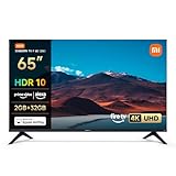 Xiaomi F, 65 Zoll (165 cm), 4K UHD, Smart TV, Fire TV, Triple Tuner DVB-C/S/S2/T/T2,HDR10, MEMC, Game Boost mode 120Hz,Sprachsteuerung mit Alexa,2GB+32GB, Kompatibel mit Apple AirPlay